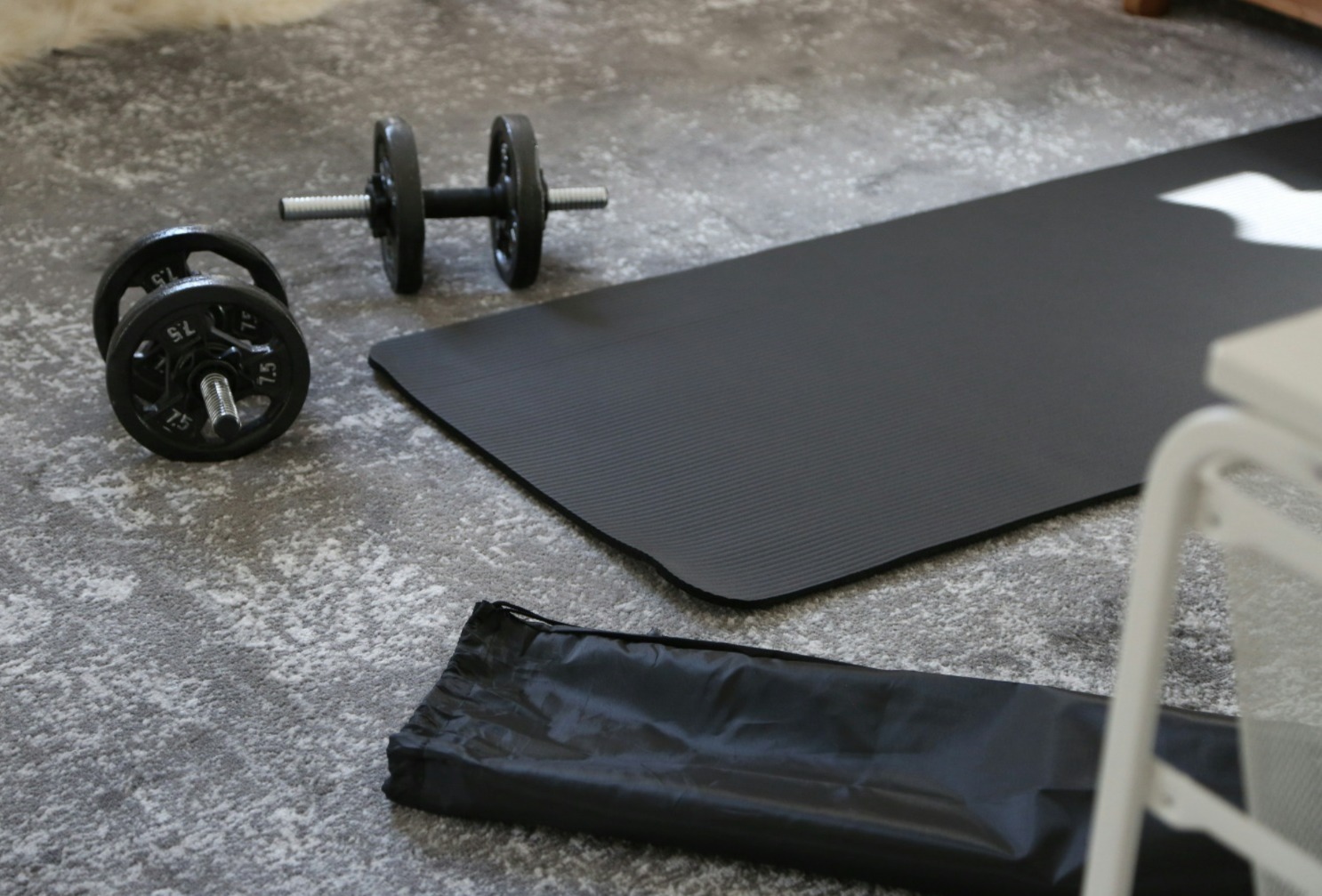 Tapete de academia e treino em casa